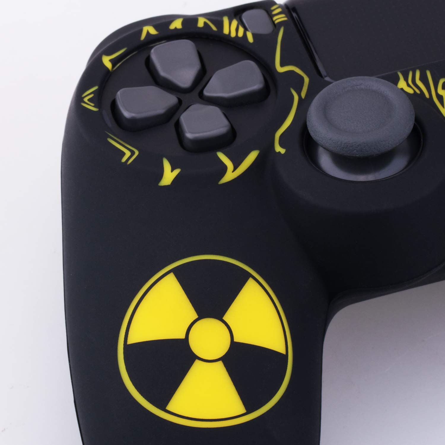 YoRHa Laserowe grawerowanie silikonowe etui Skin Case (promieniowanie) do PS4/Slim/Pro Dualshock 4 kontrolery x 1 z nakładkami x 10