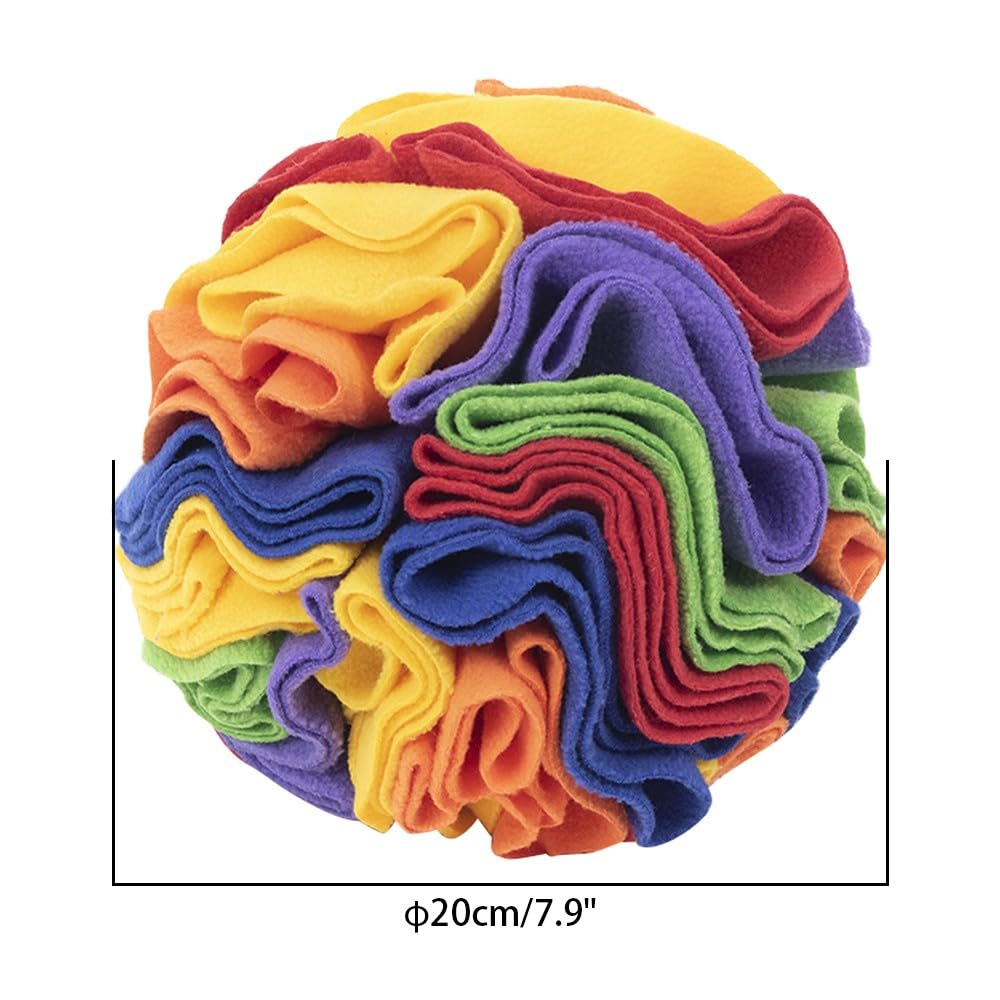 DONGKER Sniffing Ball per Cani,6/8" Giocattolo Palla da Snuffle per Cane Lavabile Giocattoli Puzzle per Animali Addestramento e Giochi Interattivi (7.9, arcobaleno)