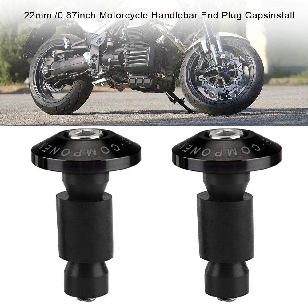 Tappi scorrevoli KIMISS Universal 1Pair per barre per moto per la maggior parte delle motociclette con manubrio diametro 22 mm (7/8 pollici). (Nero)
