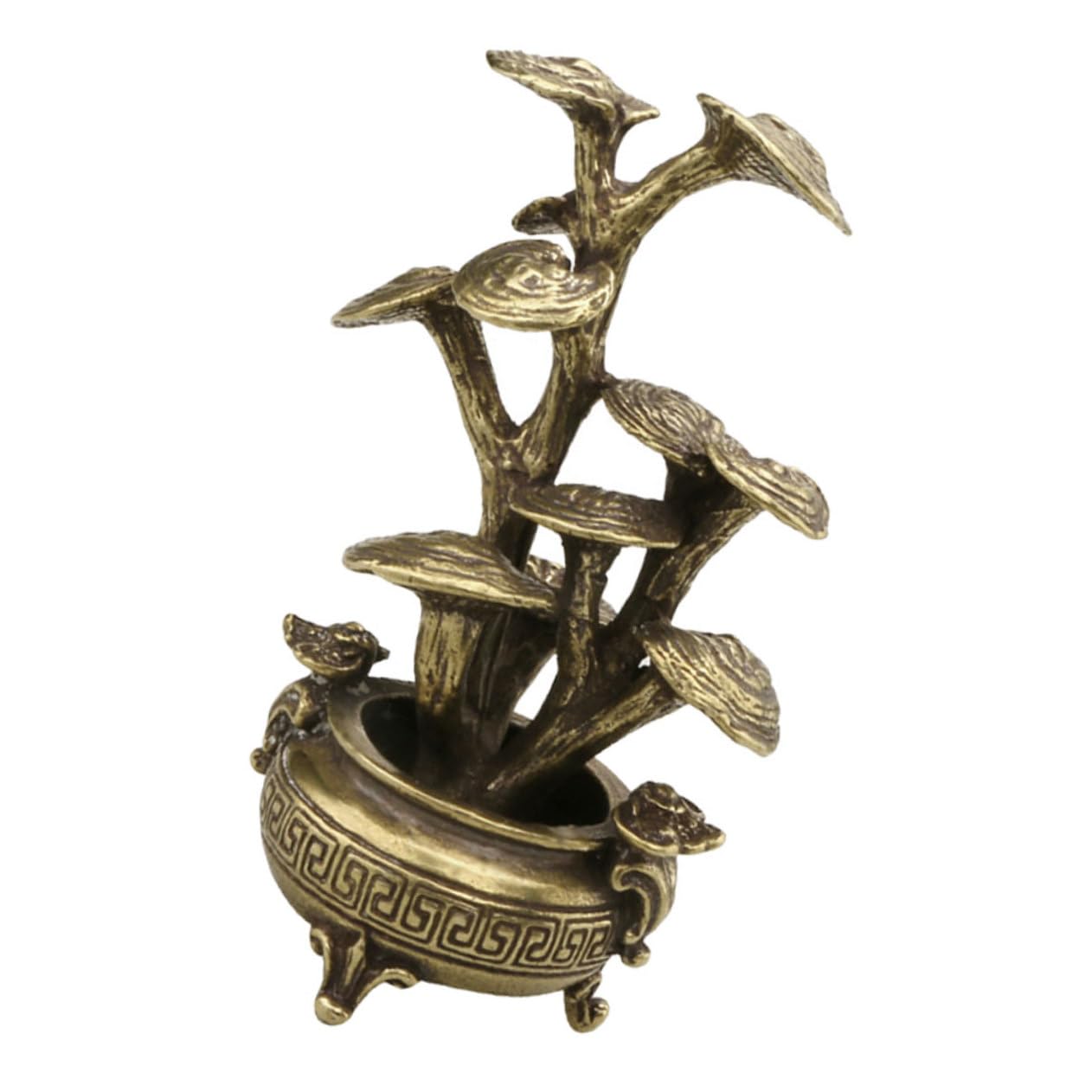 Figurine de bonsaï rétro en laiton miniature vintage pour décoration de bureau et maison