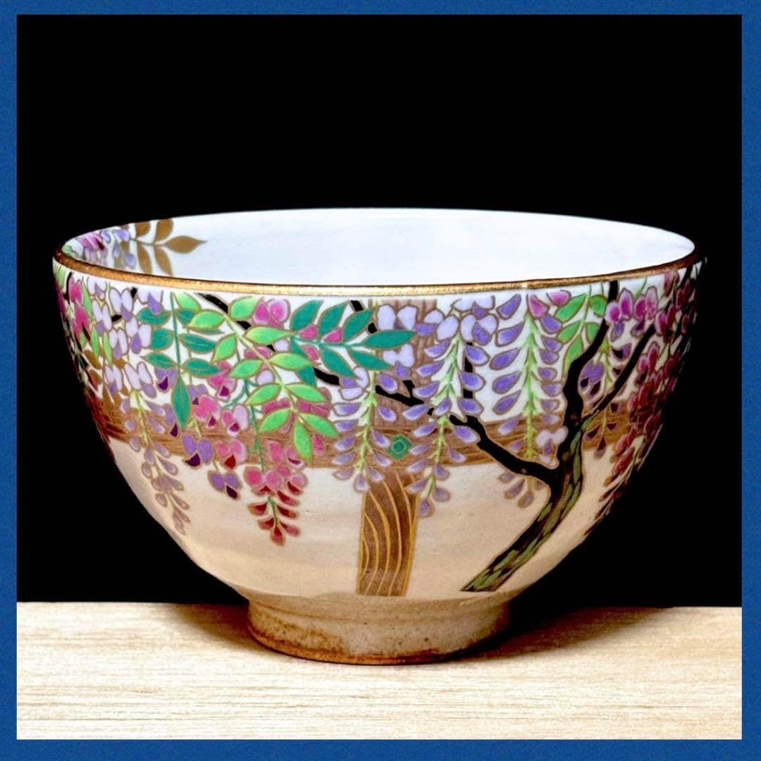 桑野むつ子 京焼 抹茶碗 茶道具 御所の花 十二ヶ月抹茶茶碗コレクション 12点 京焼 桑野むつ子 桑野睦子 御所の花 5月藤の花 十二