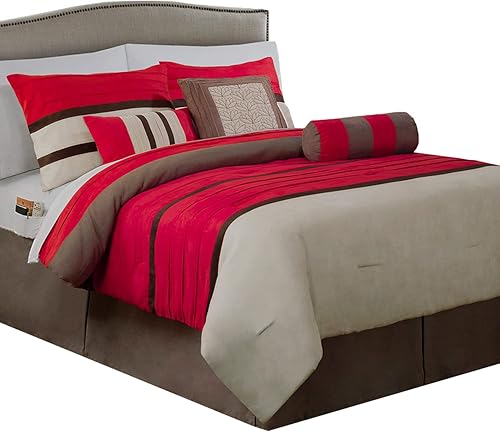 Elegant Comfort Colección de edredón de microgamuza Cirena de 12 piezas con juego de sábanas de 6 piezas bolsillos inteligentes y almohadas