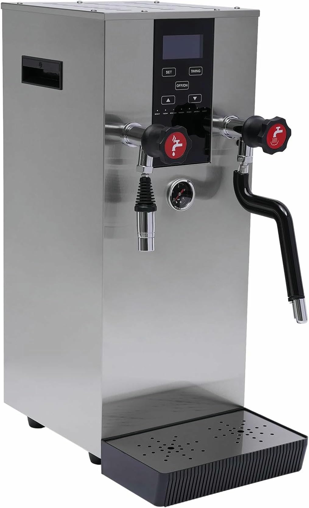 Macchina A Vapore per Bevande, Macchina da caffè Commerciale Acqua A Vapore Acqua A Vapore con Schermo LCD;Timer E Vassoio per Gocciolamento per Le Bevande al Riscaldamento