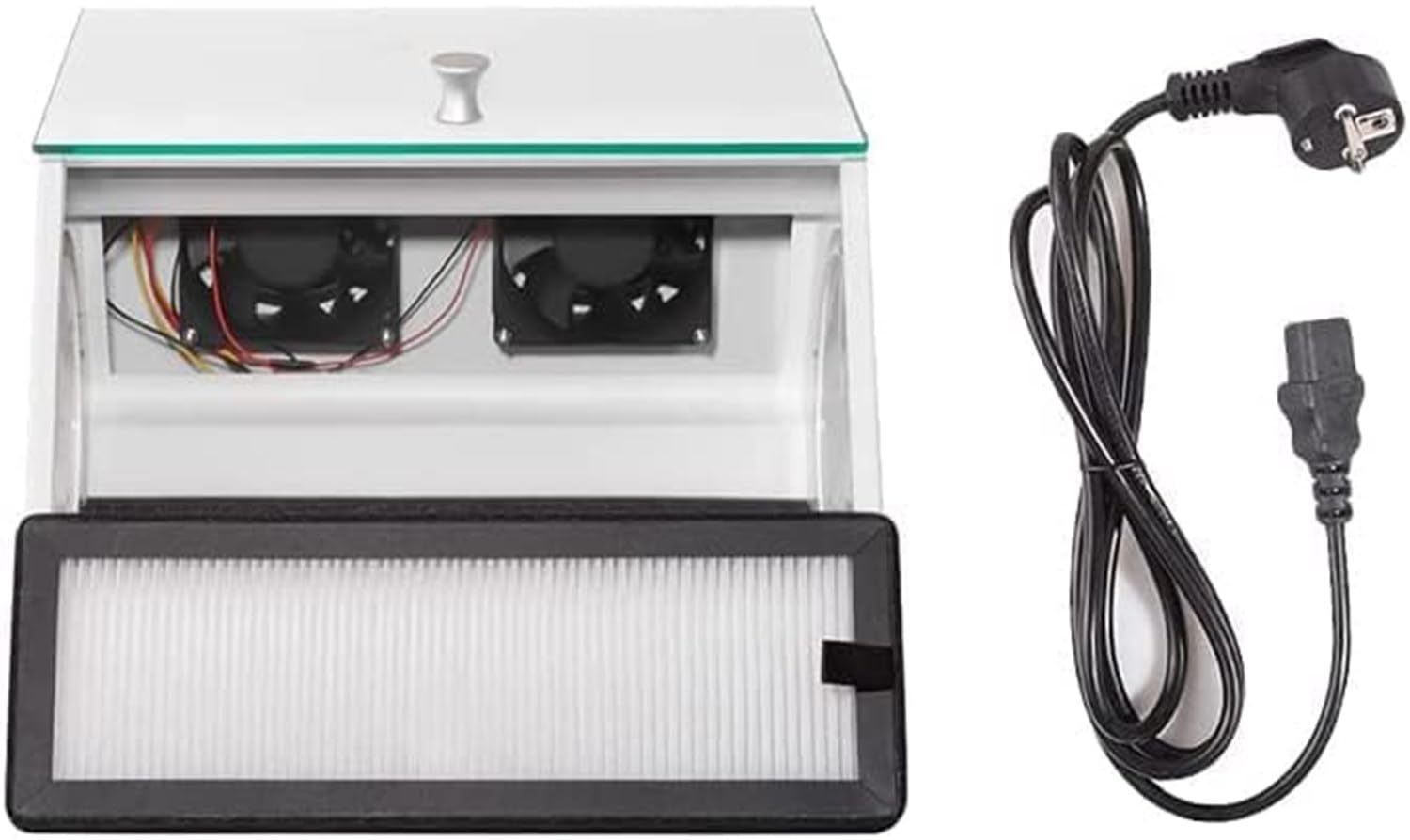 Scatola per la polvere da laboratorio odontotecnico, scatola per la lucidatura e la molatura odontoiatrica, raccoglitore di polvere per sabbiatrice da laboratorio, con due dispositivi di filtraggio,