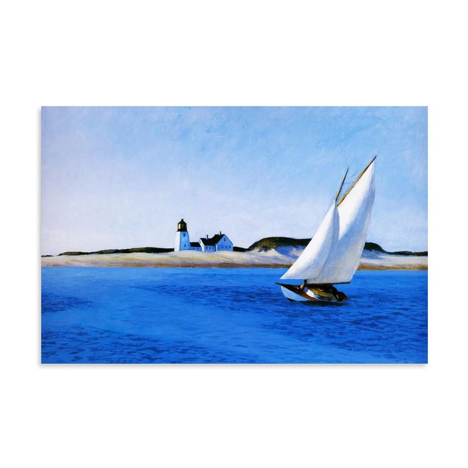 Cambos Unframe-Style Edward Hopper Famous Painters' Works（The Long Leg）Printing Posters Wall Art Painting Canvas Gift Living Room Prints Bedroom Decor Artworks 20X30inch(50X75cm)