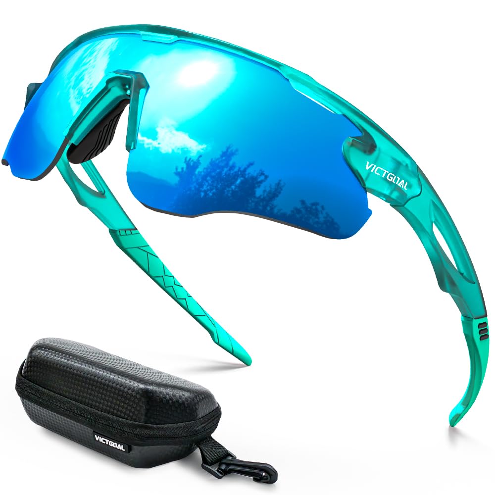 Victgoal Fahrradbrille Herren Damen mit Polarisiert Linse UV400 Schutz Sport Sonnenbrille TR90 Rahmen Ultraleicht MTB Fahrrad Brillen für Radfahren Laufen Fischen