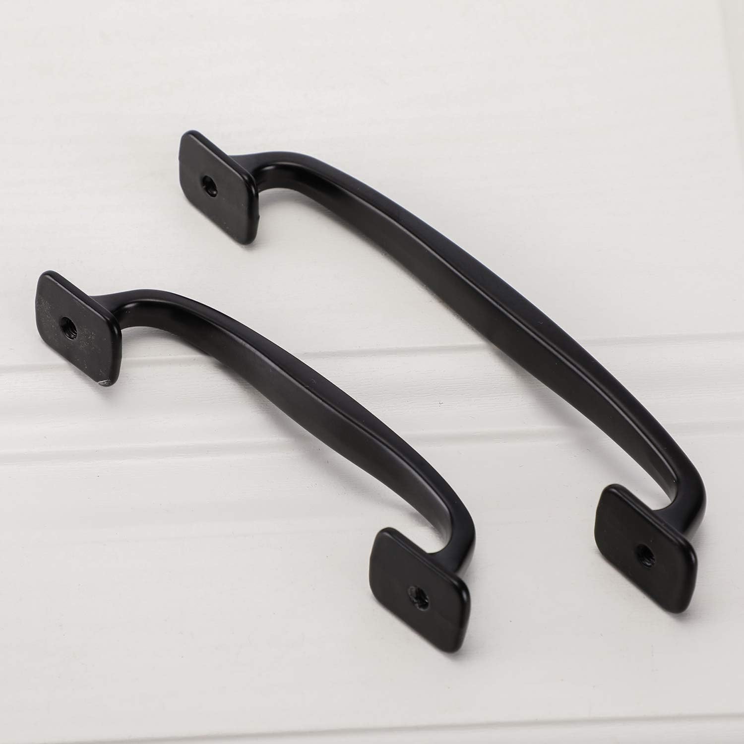 10 Pack MOOD.SC 3.8-inch Square Contemporary Cabinet Handle Pull Black Furniture Handlefor Kitchen Cupboard Door Bedroom Dresser Drawer Bathroom Wardrobe Hardware (10, Screwhole Distance: 3.8"/96mm)