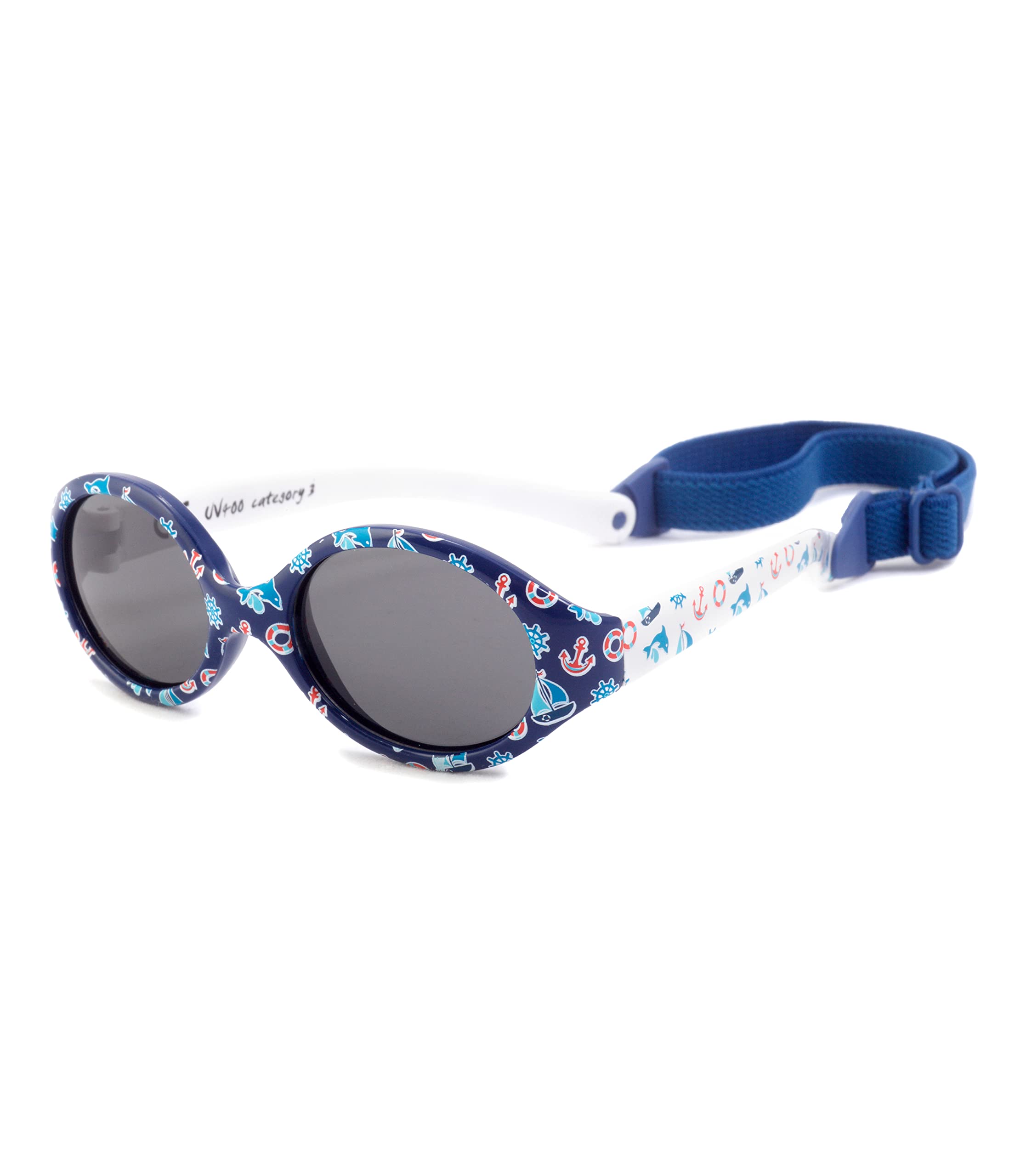 Kiddus JUNIOR POLARIZED - Zonnebril - white and light blue blue lens/wit