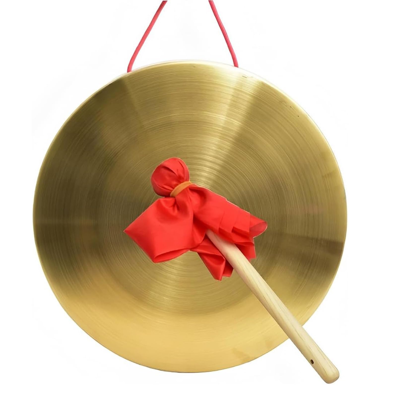 Gong de méditation Zen de 42,5 cm avec son maillet rouge pour le yoga