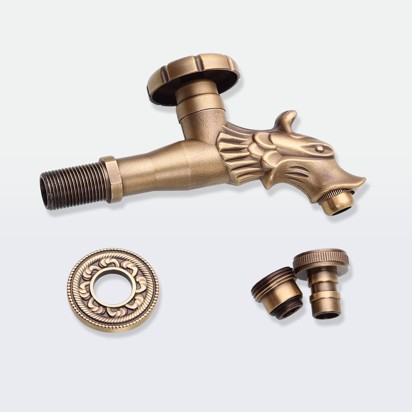 Antique Robinet de Jardin Style Renaissance 1/2" Robinet Gargouille en Laiton pour Fontaine Design tête de Dragon Et machine à laver 1