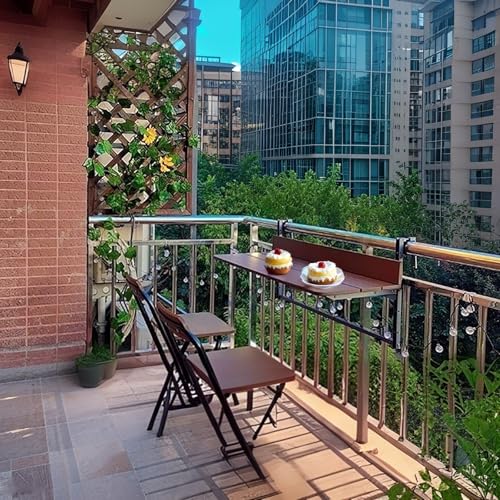 Escritorio de computadora suspendido en terraza y mesa plegable de balcón 4
