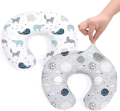 BROLEX Fundas de almohada de lactancia para bebés paquete de 2 fundas suaves para almohadas de lactancia materna, tela cómoda, se adapta a almohadas
