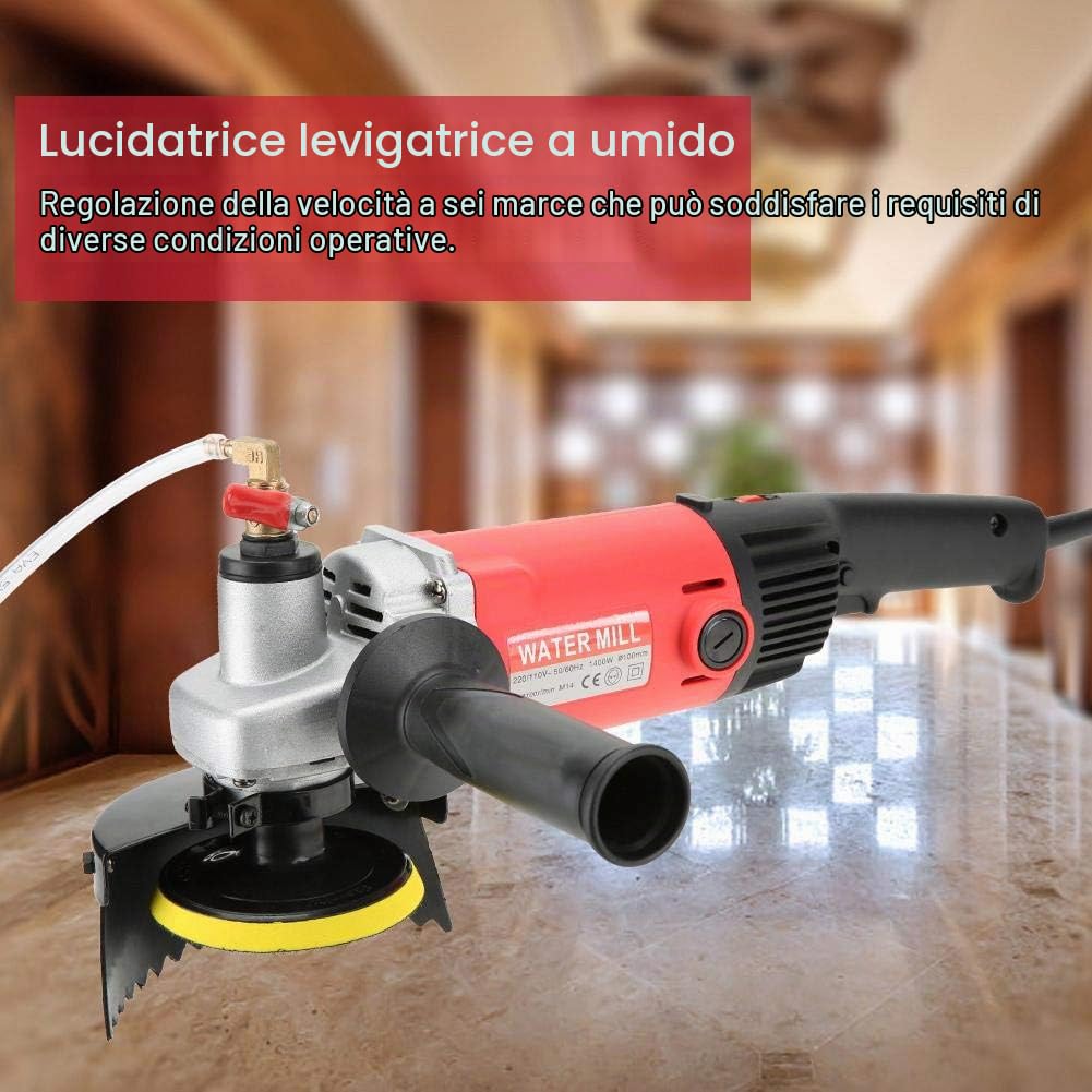 Smerigliatrice Lucidatrice Bagnata, a pietra a velocità variabile Lucidatrice a umido professionale Smerigliatrice professionale Smerigliatrice a mano ad acqua Grinder 220V 1400W(EU Plug)