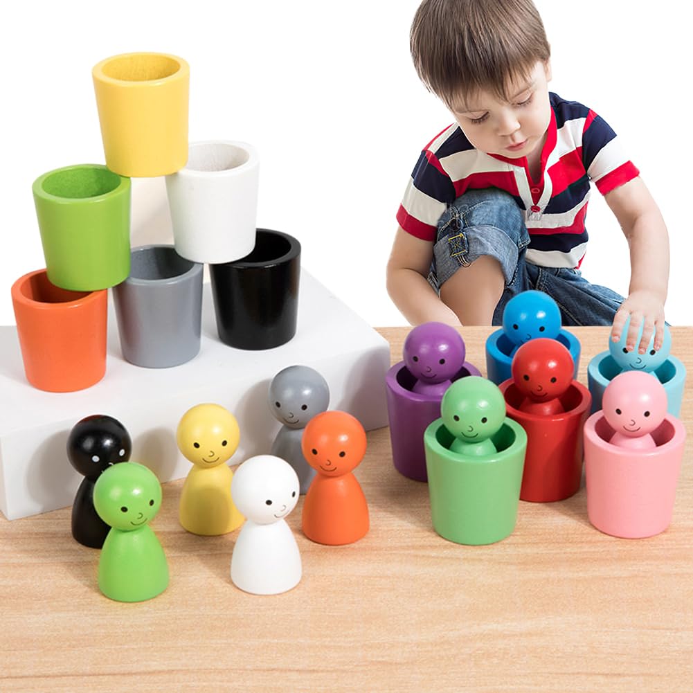 Wooden Colour Sorting Toys for Toddlers, Montessori Sorting Game