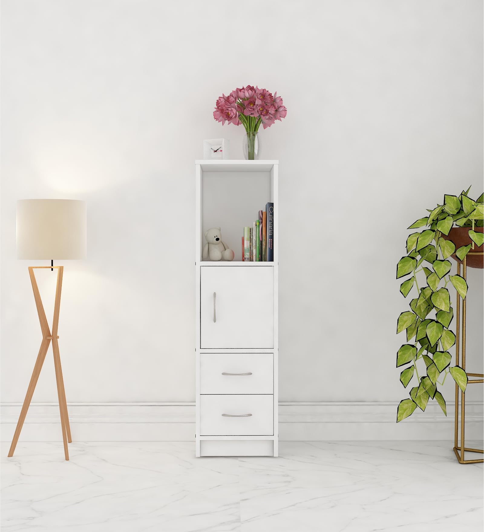 Henry Multipurpose Storage Cabinet | Engineered Wood | Free-Standing Design | White Finish | Spacious & Durable | Easy Knock-Down Assembly-image-4