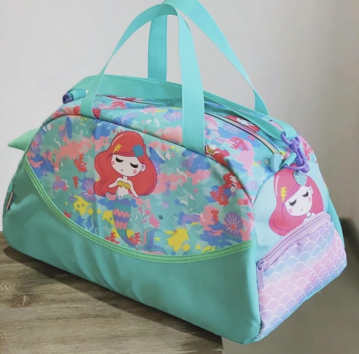 KidsZeeNie® 3D Design Duffle Bag for Kids & Adult| Large Compartment Foldable Luggage with Shoulder Strap | Lightweight Travel & Short Trips Storage Organizer for Women (Mermaid) 1