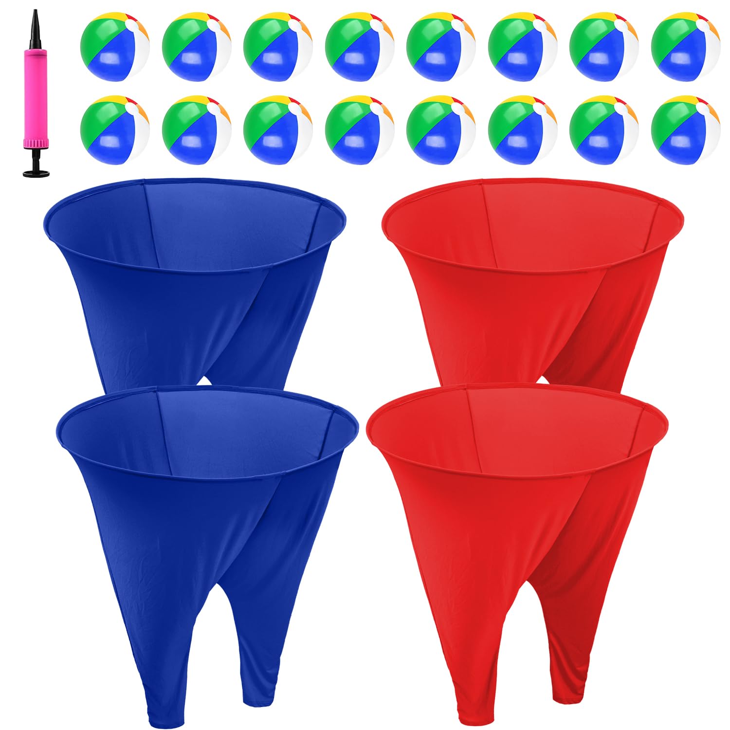 OMKSIH Granny Pants Yard Game 4Pcs Freaky Party Games Pants with 16 Bouncy Balls and 1 Air Pump Fun Multiplayer Party Giant Outdoor Game Backyard Party Field Day Reunion Games for Family(Blue Red)