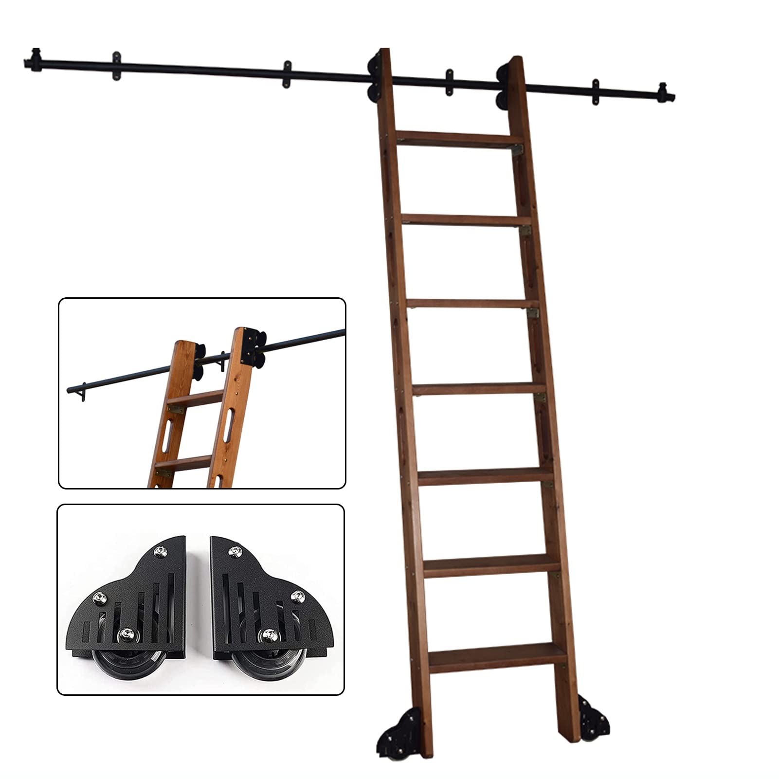 Kit de quincaillerie pour porte de grange coulissante en acier de 5m