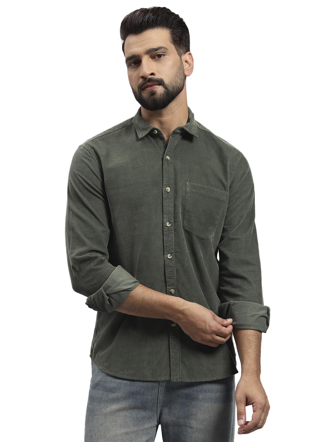Sand Dunes Men’s Corduroy Casual Shirt | Soft Fine-wale Corduroy | Full Sleeves | Button-Down Collar | Stylish Slim Fit Shirt for Men-picture-12
