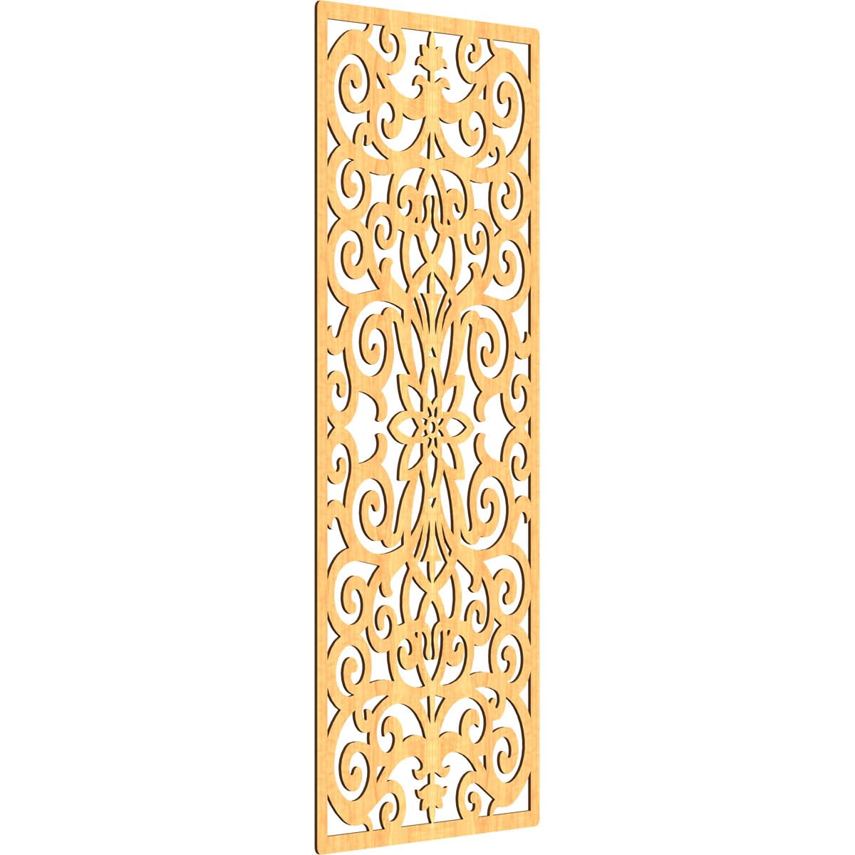 33 3/8"W x 84 3/8"H x 1/4"T Buel Decorative Fretwork Wood Wall Panels, Cherry