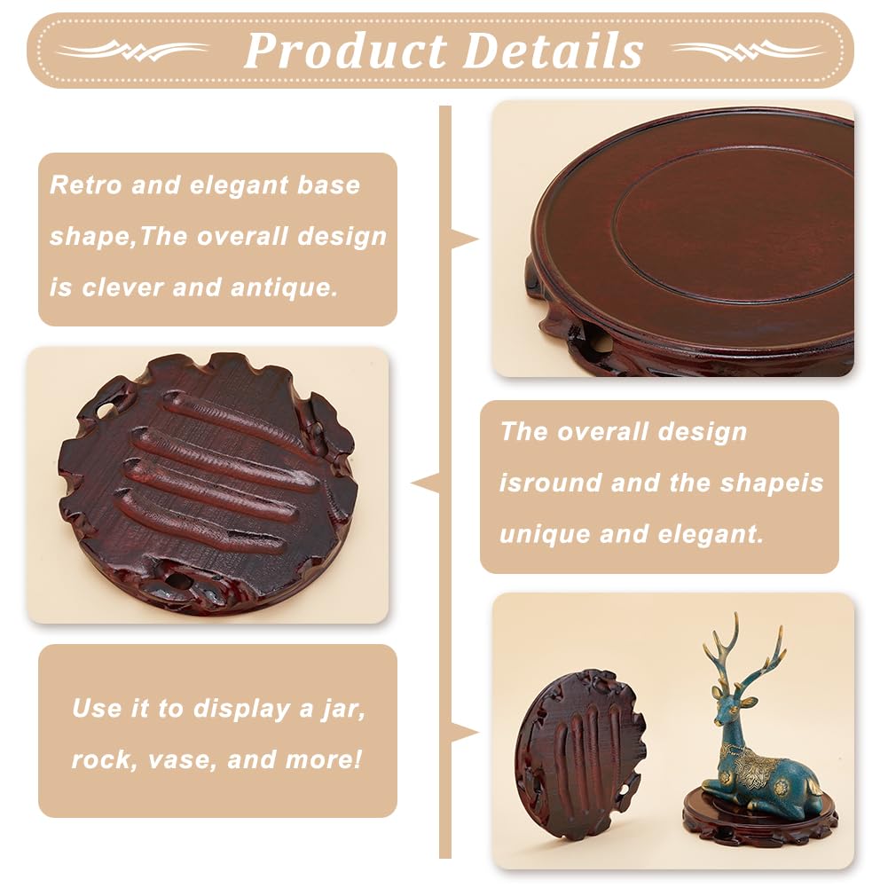 FINGERINSPIRE 2Pcs Socle Carré En Bois 16x16x1.85cm Noir