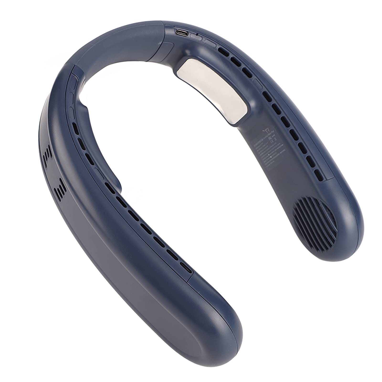 Ventola di Raffreddamento per il Collo Alimentata Tramite USB con Design Senza Lama a 3 velocità Regolabili per un Utilizzo Confortevole in Estate a Casa o in Ufficio (Blu)