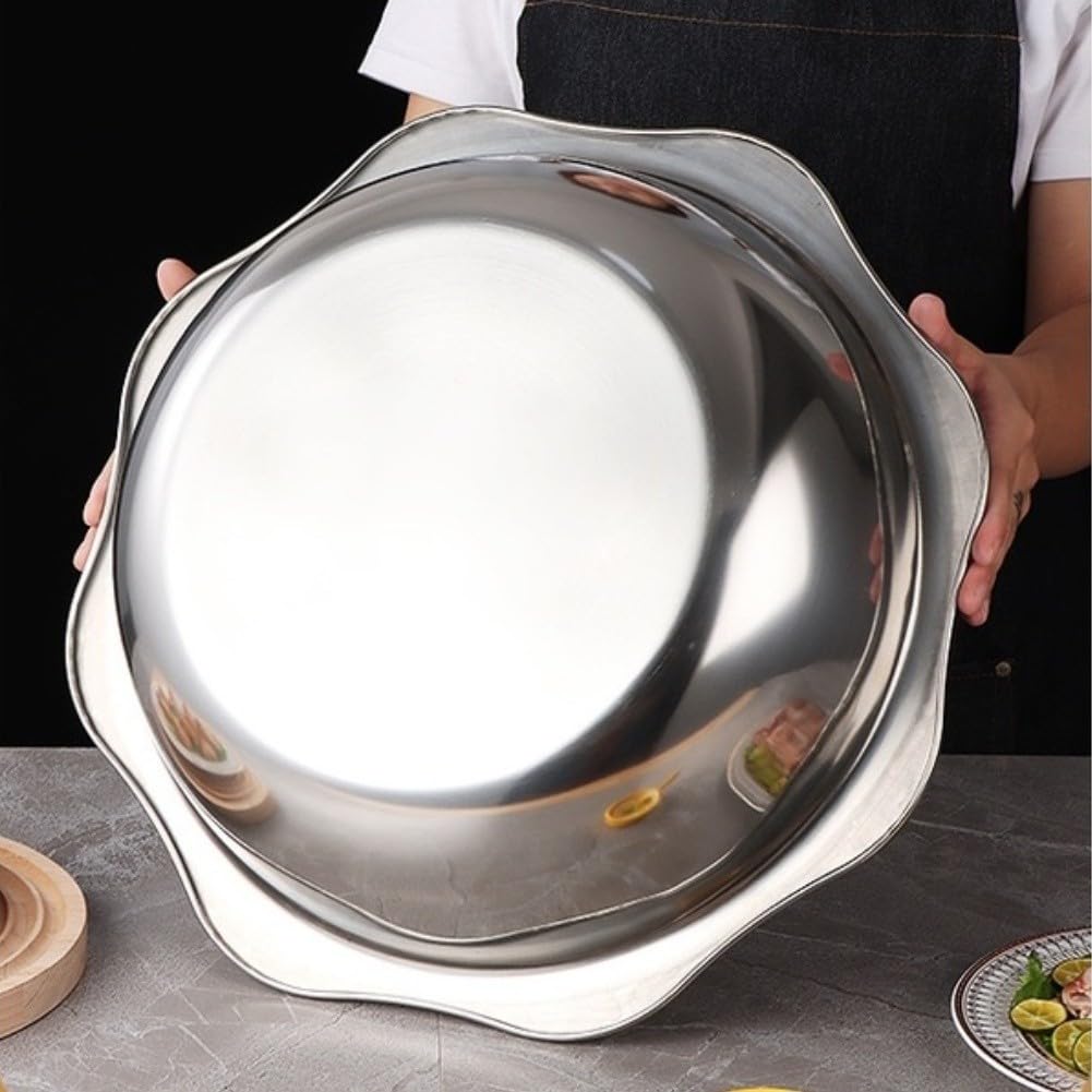 Doppia pentola in acciaio inox, 38 cm, sistema girevole, adatta per piani