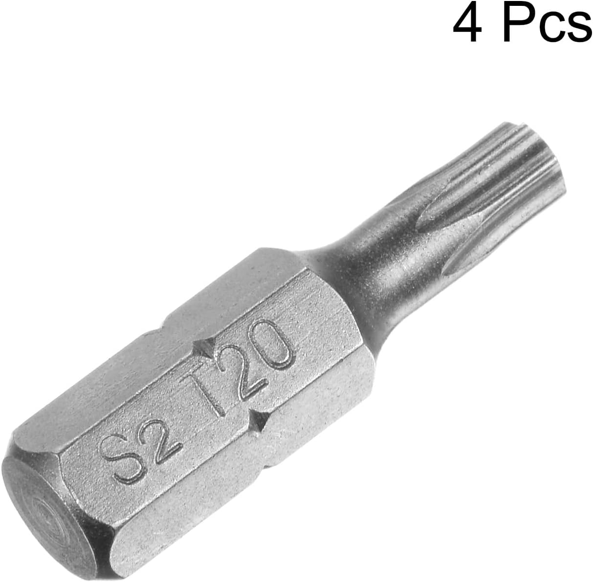 uxcell Torx Bits 1/4 Inch Hex Shank 25mm Length Magnetic Screwdriver T20 Screw Driver Bit S2 Alloy Steel 4pcs