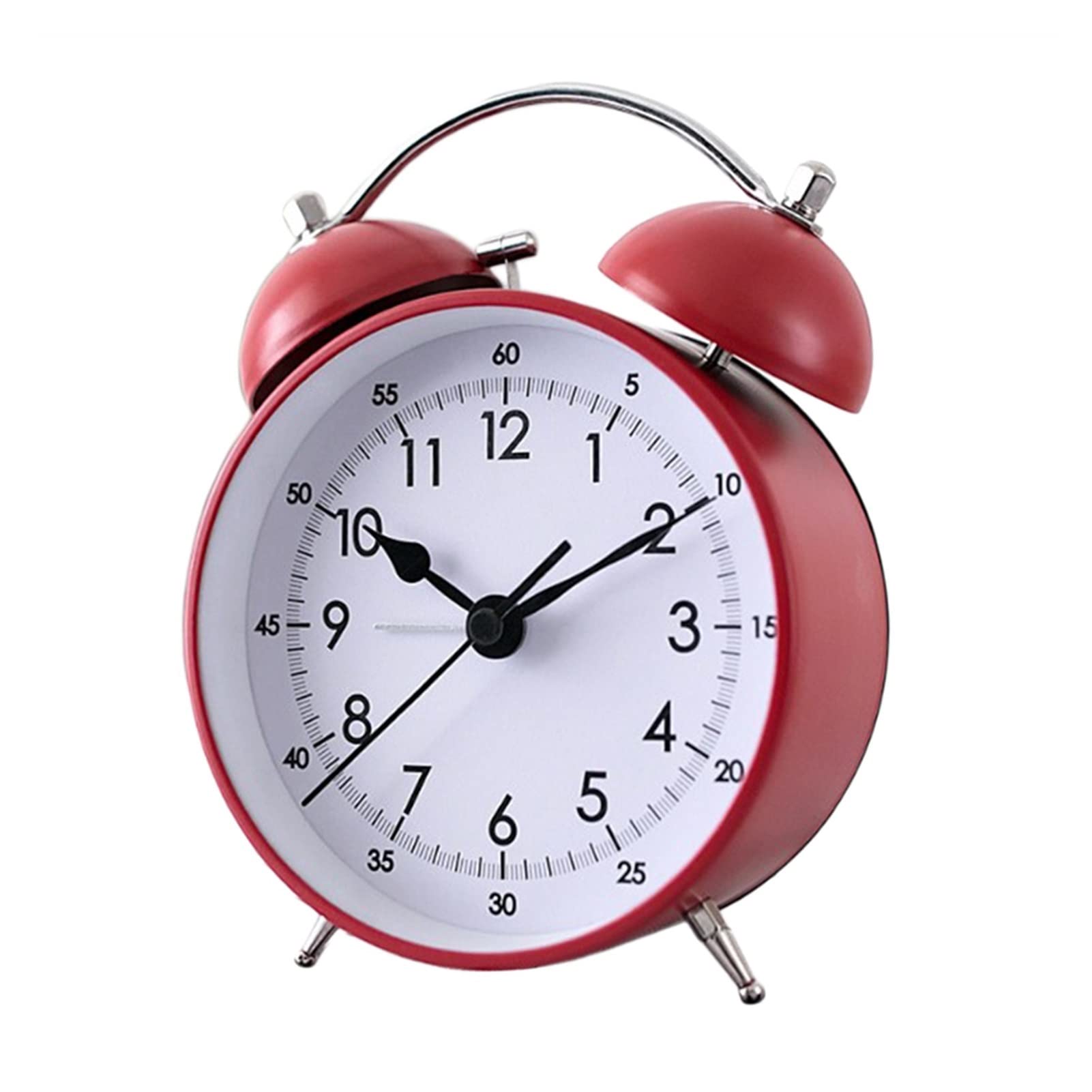 SDFsdfdS Alarm clock, Retro Twin Bell Silent Bedside Alarm Clock for Bedroom, Adults & Kids