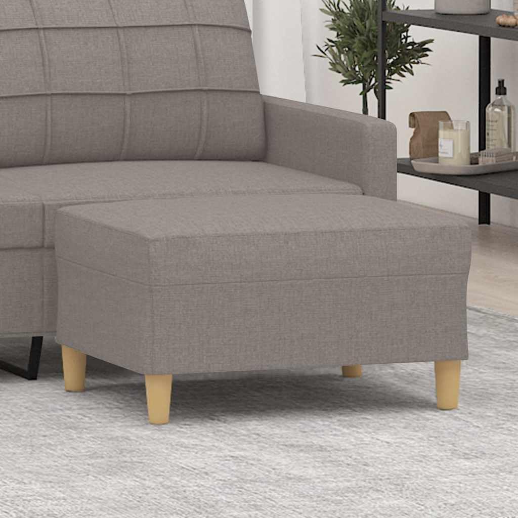 Repose-pieds taupe 70 x 55 x 41 cm en tissu avec rembourrage