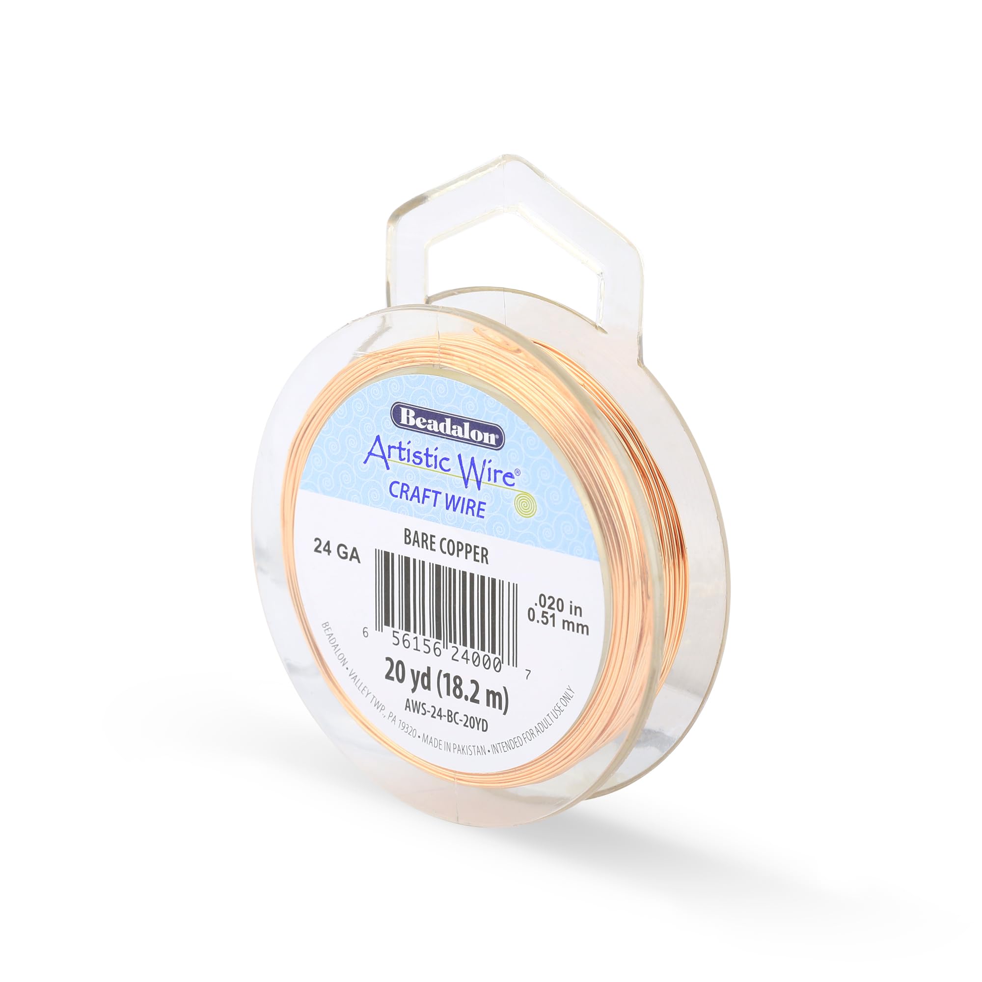Artistic Wire 24 Gauge / .51 mm Bare Copper Craft Wire, 20 yd / 18.2 m