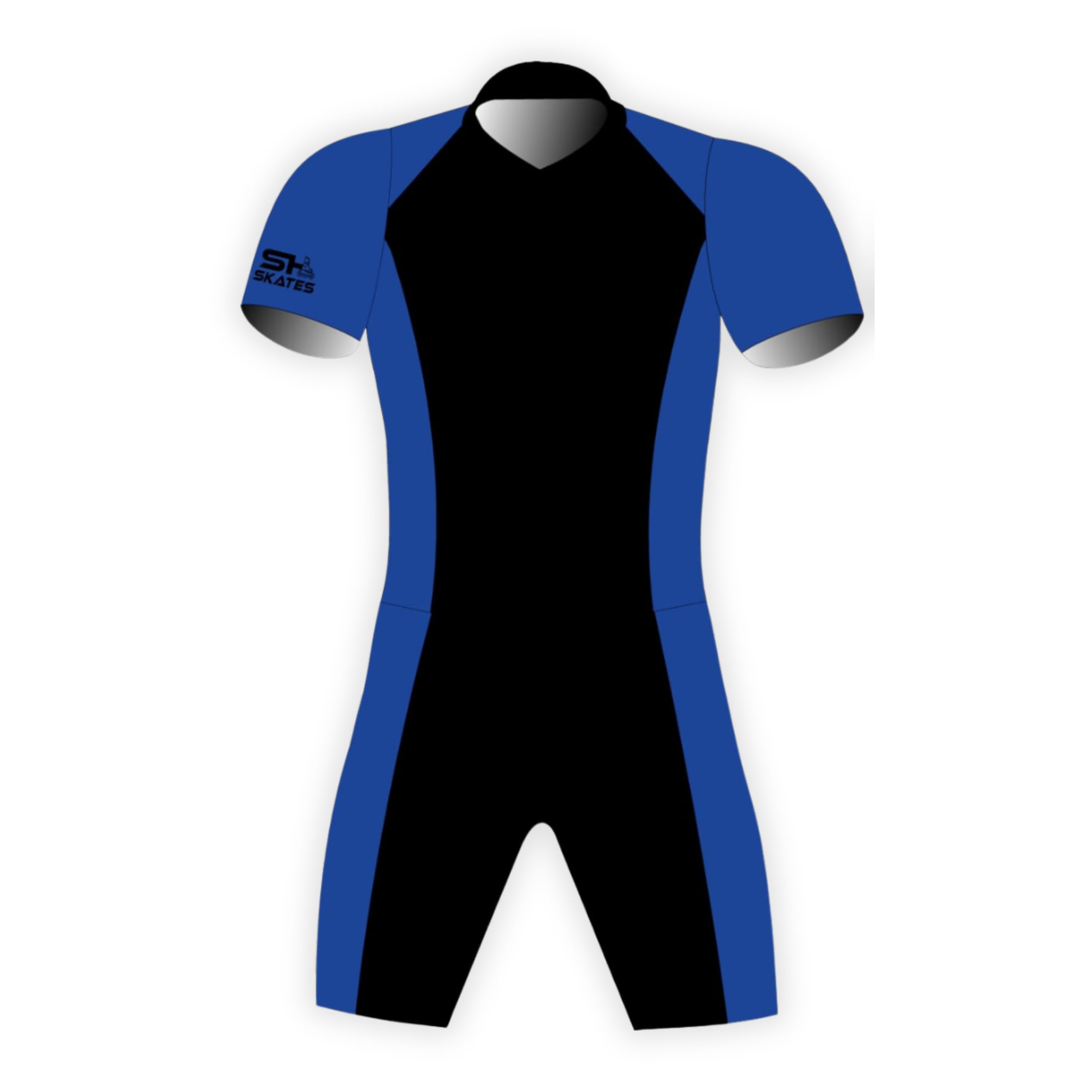 SH Skates Performance Skin Suit, Black and Blue, Athletic Compression Suit for Skating, Swimming and Cycling (34)-image-39