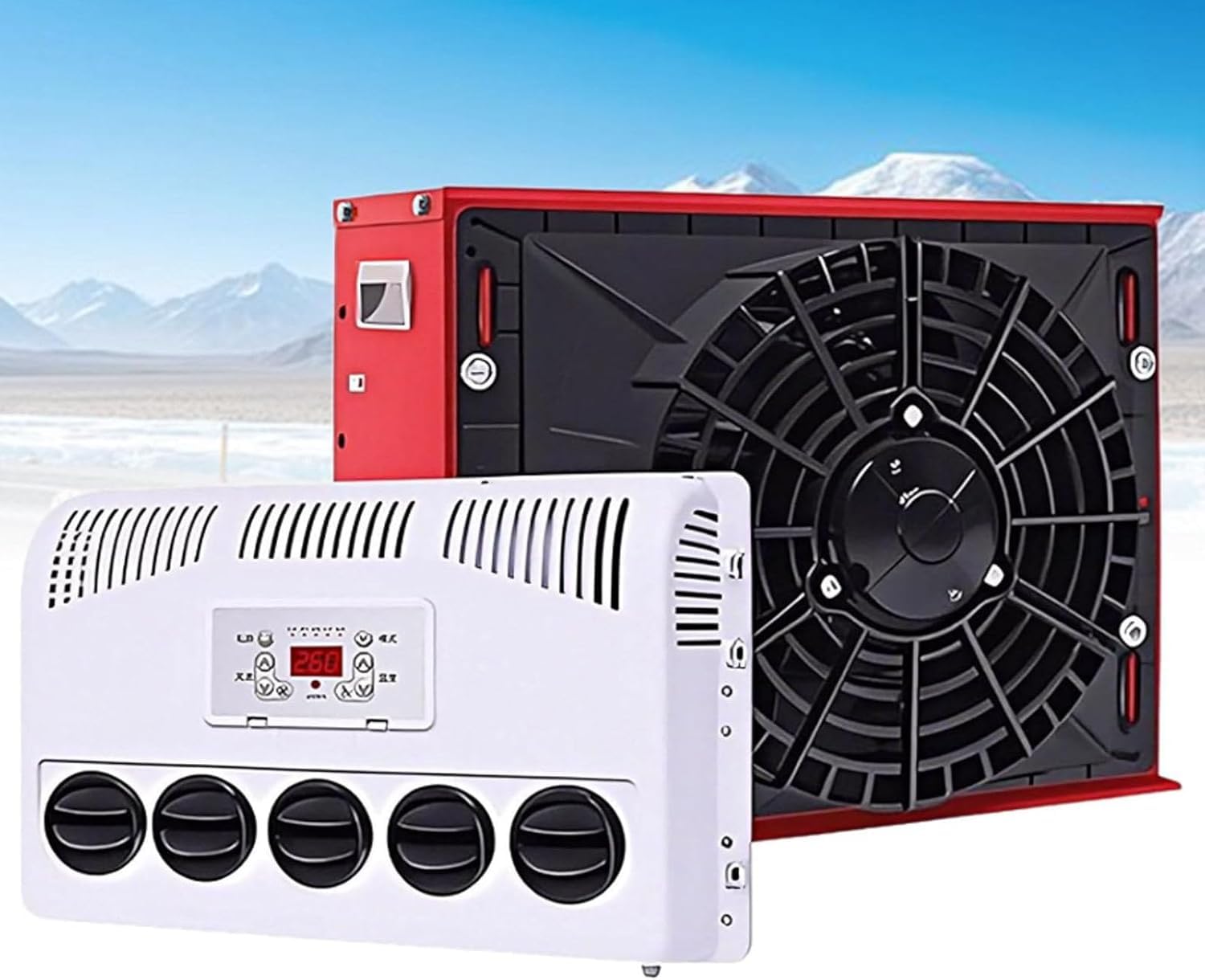SXXAZLDP RV Air Conditioner Split Type 11000 BTU Truck Cab AC Unit Fast Cooling Quiet for Trucks Tractor Trailers Campers 12V