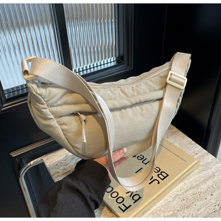 KARRESLY Fanny Packs Nylon Crescent Crossbody Purses Bag for Women Men Fashion Waist Packs Travel Sling Bag4