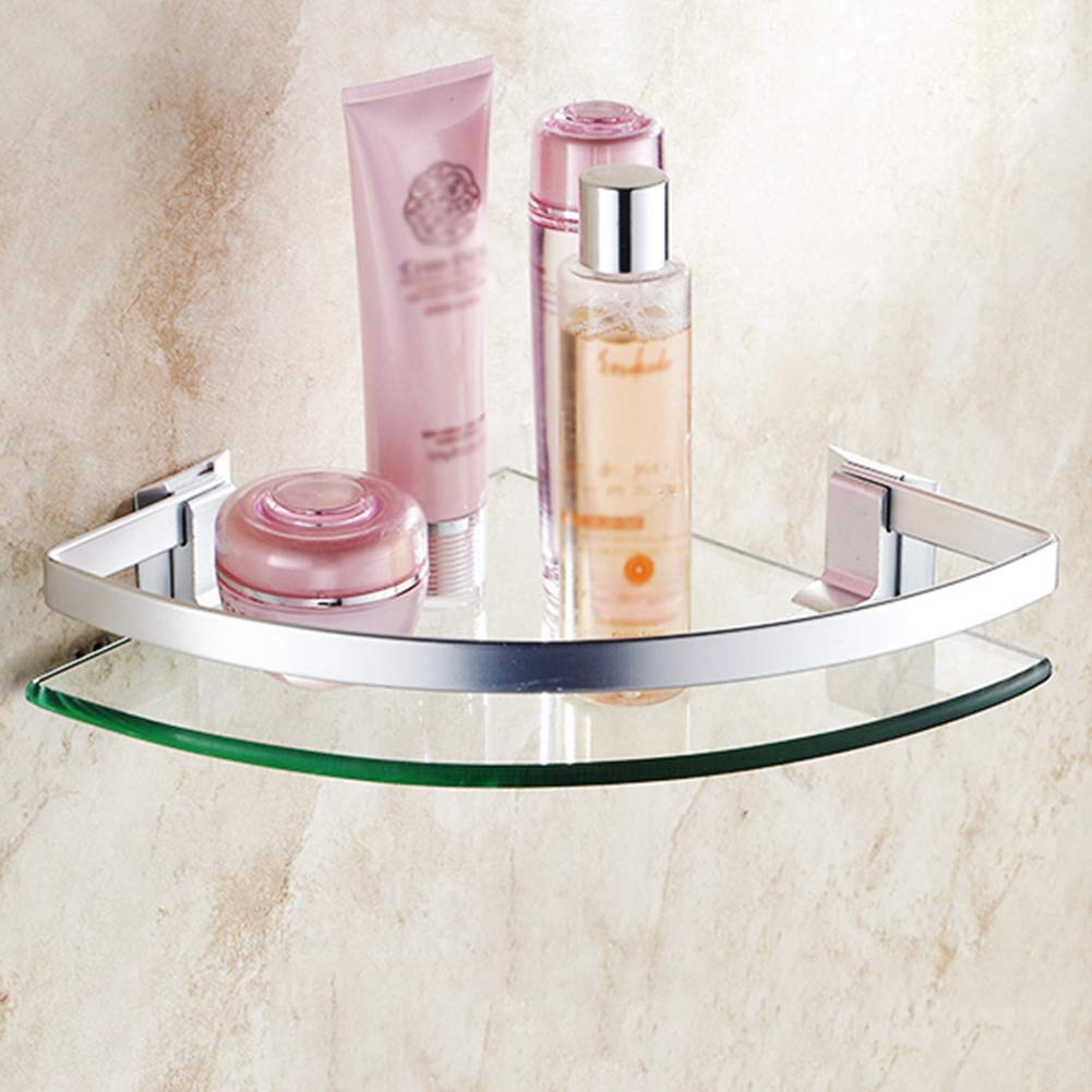 Estantes de baño exquisitos Bastidores de baño, Esquina de ducha Esquina de baño europea Triángulo Cesta de esquina de baño Marco de esquina Marco de esquina de baño Estante de vidrio triangular Baño