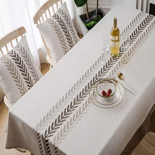 Miniatura 6 de Amzali - Mantel de lino de algodón sólido resistente al agua, cubierta de mesa a prueba de polvo para picnic, cocina, comedor, mesa, decoración del