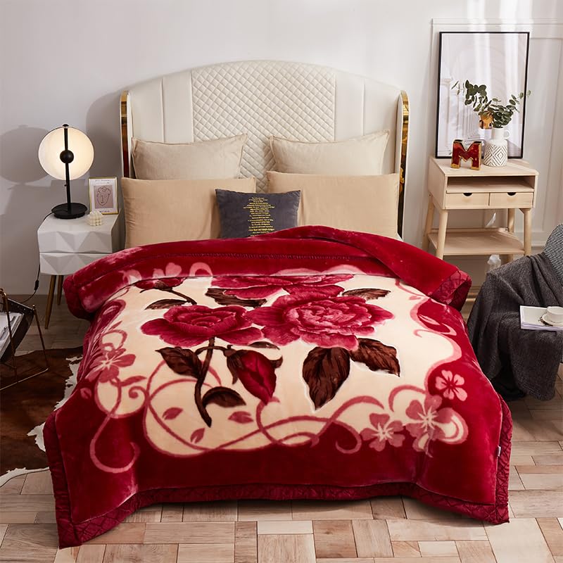 Soft Blanket Heavy Korean Mink Blanket, 4.4 LB 2 Ply Reversible 520GSM Fleece Blanket,Silky Soft Plush Warm Blanket for Autumn Winter