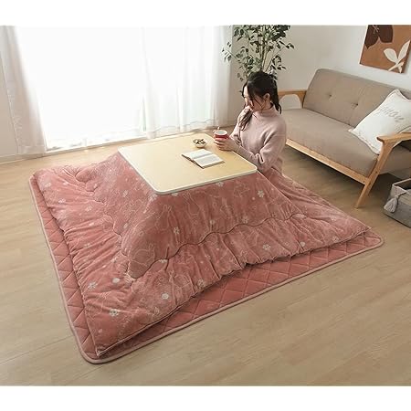 Amazon Co Jp こたつ布団 正方形 洗える スノーラビット こたつ掛け布団 スモーキーピンク 約185 185cm フランネル 抗菌 防臭 Kotatsu Huton 厚掛け 厚手 リバーシブル おしゃれ 北欧 無地 うさぎ ウサギ 兎 ホーム キッチン