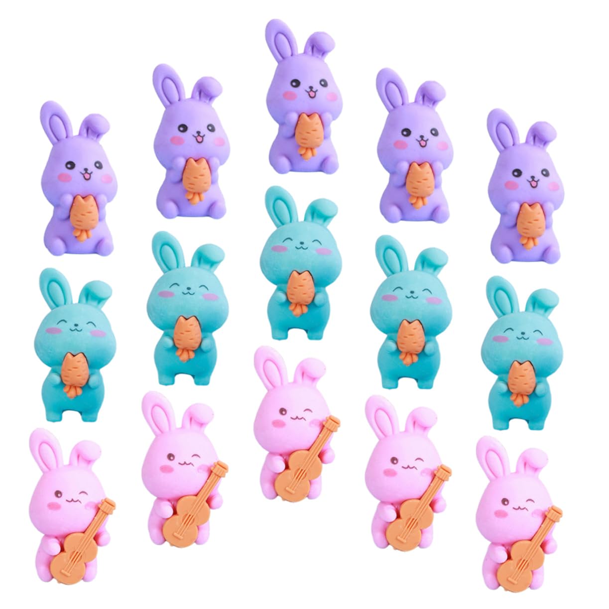 Amazon.co.jp: HOODANCOS 36個入り かわいいウサギ型消しゴム 学習文具