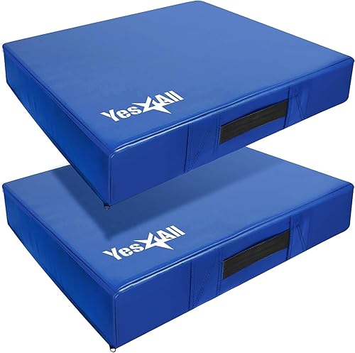 Yes4All Almohadillas silenciadorasalmohadillas de levantamiento de pesas con cubierta de PVC y asas de fácil transporte - Se venden en