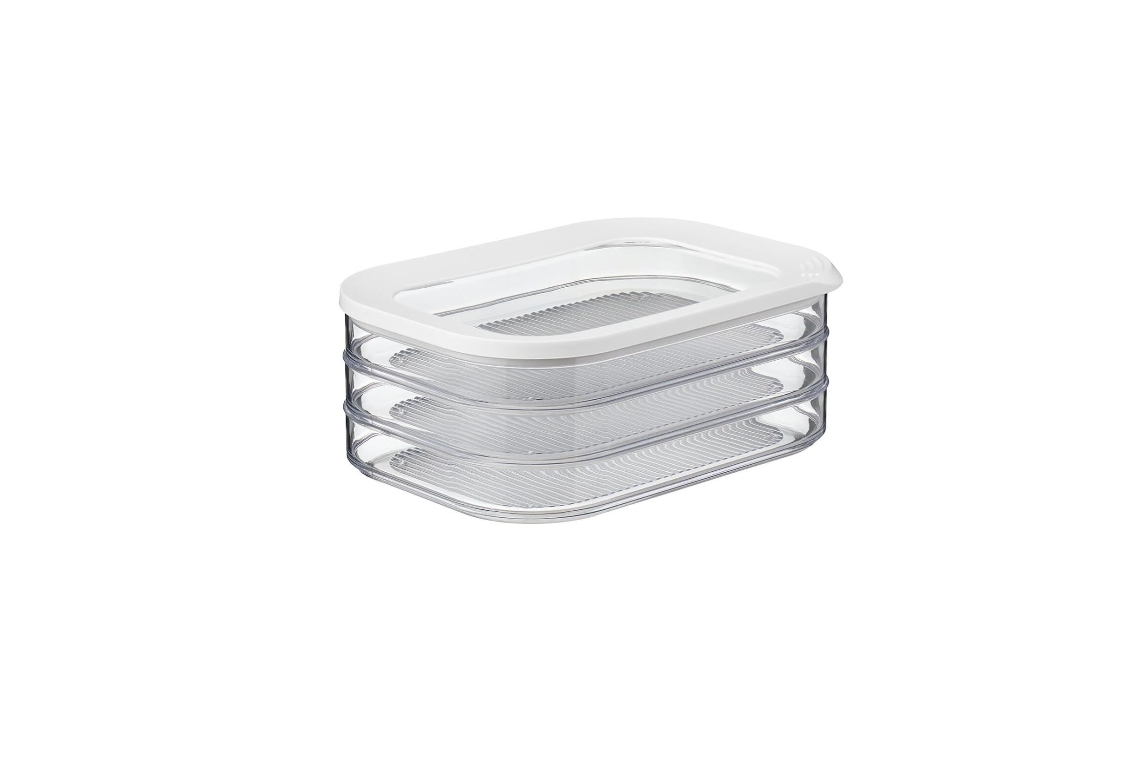 Mepal | Vorratsbehälter Wurstwaren Modula 3-lagig | Kühlschrank - Vorratsbox mit Deckel | Geeignet zur Aufbewahrung von Fleischprodukten | Vorratsboxen | 3x 550 ml
