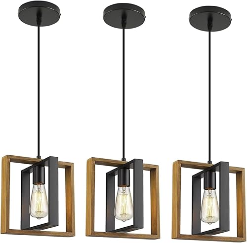 Miniatura 9 de Iluminación Colgante Negra Moderna, Lámpara Colgante Ajustable, Accesorio de Luz Colgante, Luces Colgantes para Isla de Cocina (2 Paquetes Luz