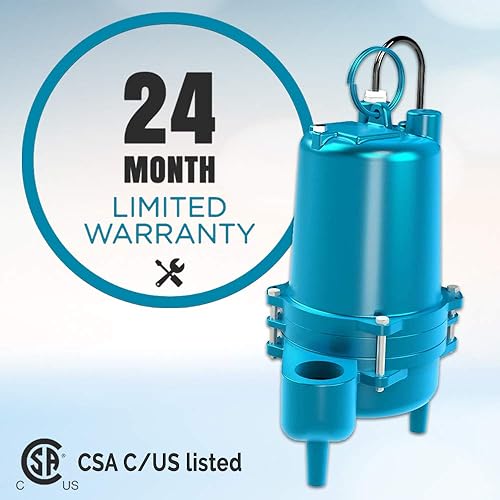 Miniatura 5 de Barnes 96747 Modelo SE411 Bomba sumergible de hierro fundido  410 HP, 7,500 GPH, 120 V1PH, cable de 15 pies, sin interruptor flotante, marco de