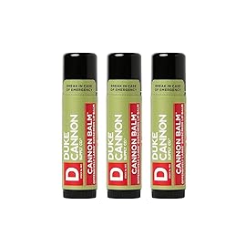 Duke Cannon Balm Tactical Lip Balm 3-Pack with SPF 15, 0.56oz - Premium Lip Protector with Organic Ingredients, Fresh Mint Flavor, Natural Beeswax, Coconut & Shea Butter, UV Protection