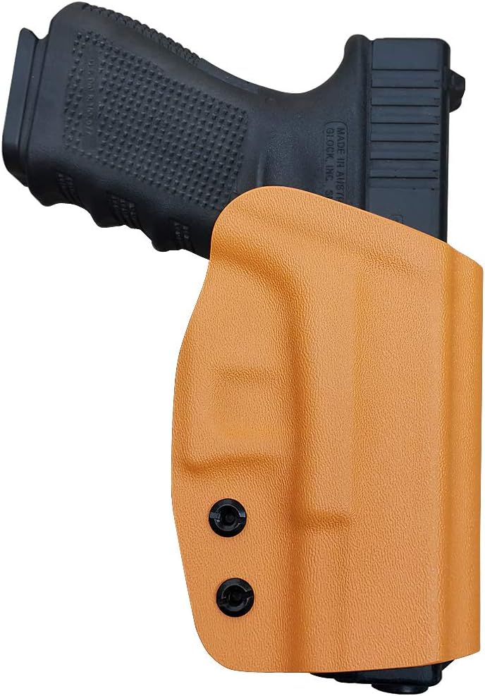 OWB Kydex Holster Fit: Glock 17 19 19x 44 45 26 (Gen 1-5) / Glock 22 23 25 27 31 32 33 30s (Gen 3-4) - Outside Waistband Carry 1.5-2 Inch Belt Clip - Adj. Width Height Retention Cant, Entrance Widened