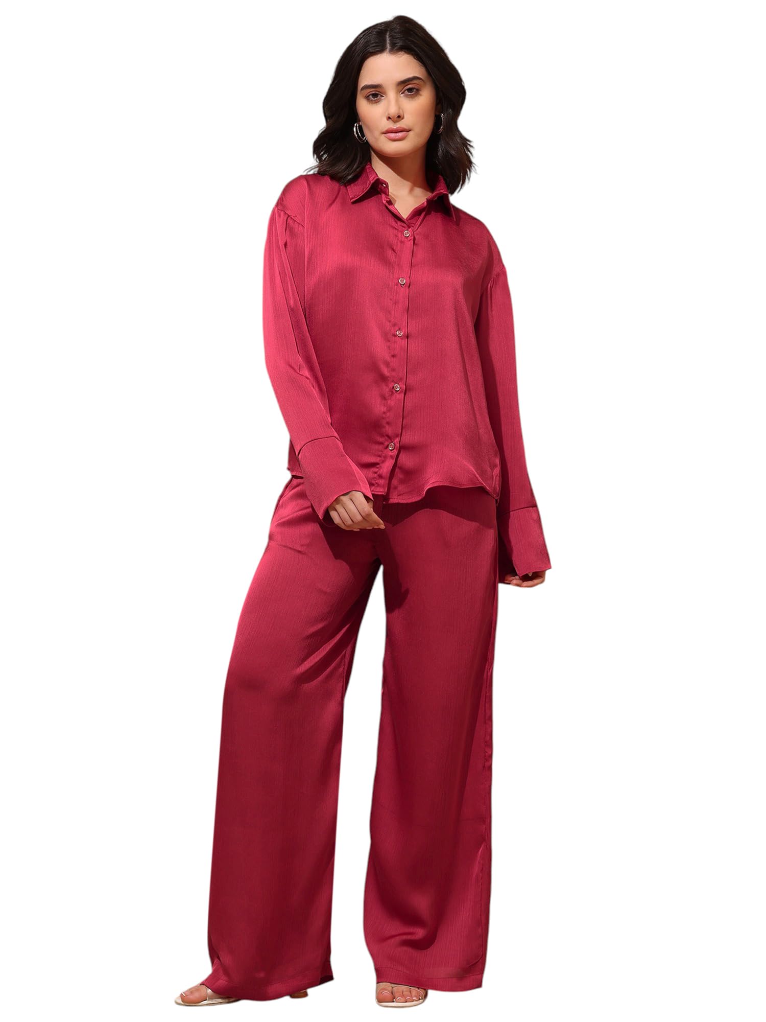 purvaja Women's Full Sleeve Shirt & Trouser Solid Co-ords-picture-20