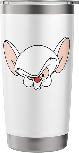 Miniatura 3 de Pinky and the Brain Vaso aislado de acero inoxidable Brain Blanco,Negro -,Cepillado inoxidable