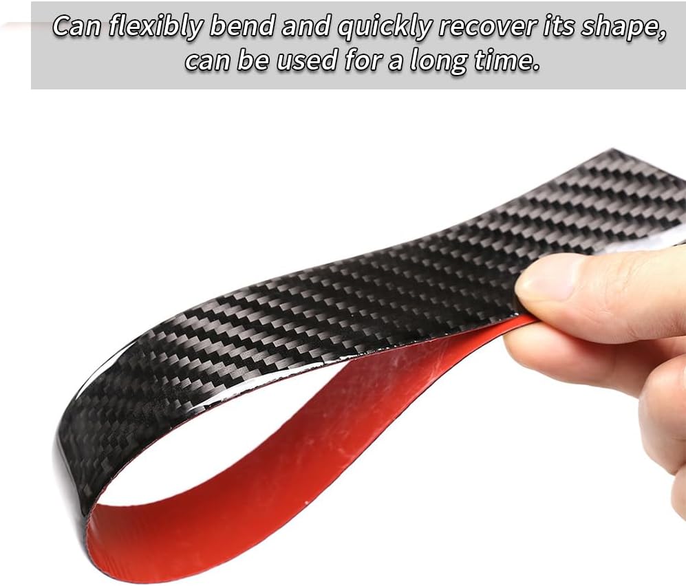 Real Carbon Fiber Inner Door Panel Decorative Panel Sticker for Toyota Highlander 2009-2013 Automotive Interior Decoration Accessories (Black)