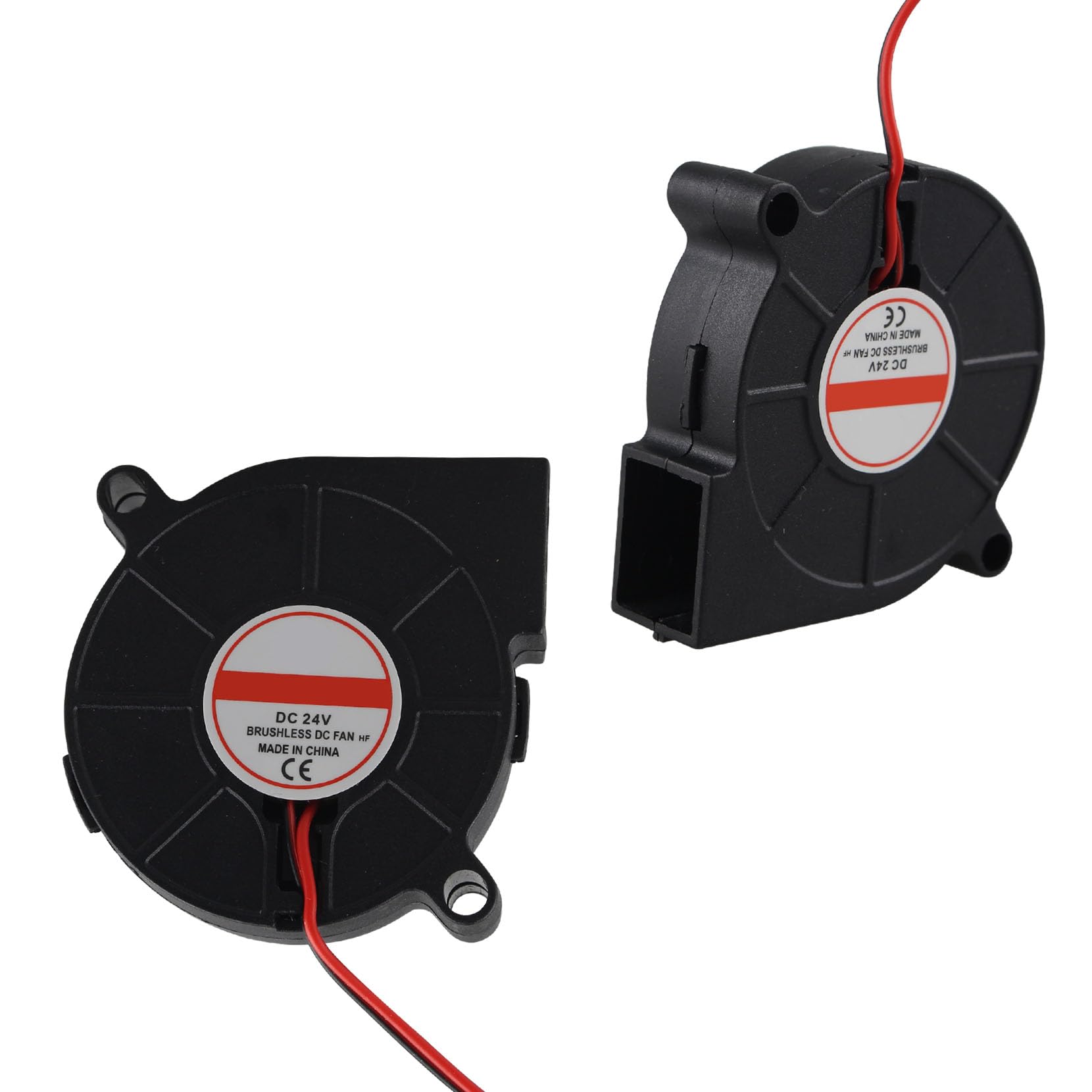 Jopto 4 x wentylator chłodzący do drukarki 3D, 50 x 50 x 15 mm, 5015 DC bezszczotkowy 24 V, 2-pinowy mini wentylator chłodzący z 2-pinowym terminalem do wytłaczarki drukarki 3D