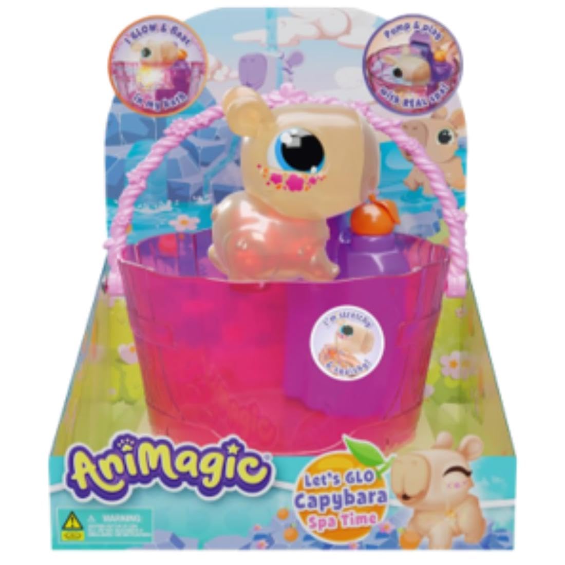 Animagic Let's Glo Capybara Spa Time, Multicolor
